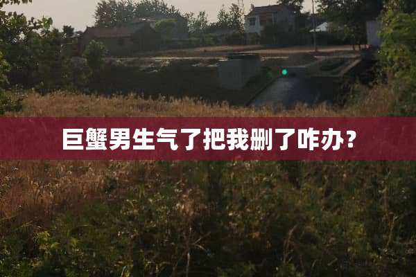 巨蟹男生气了把我删了咋办？