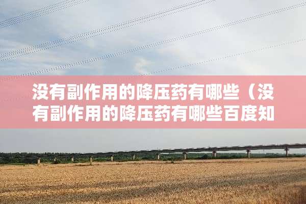没有副作用的降压药有哪些（没有副作用的降压药有哪些百度知道）