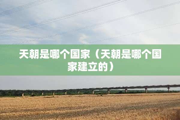 天朝是哪个国家（天朝是哪个国家建立的）