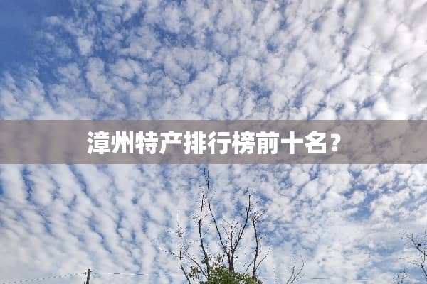 漳州特产排行榜前十名？