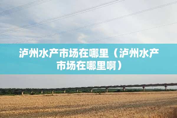 泸州水产市场在哪里（泸州水产市场在哪里啊）