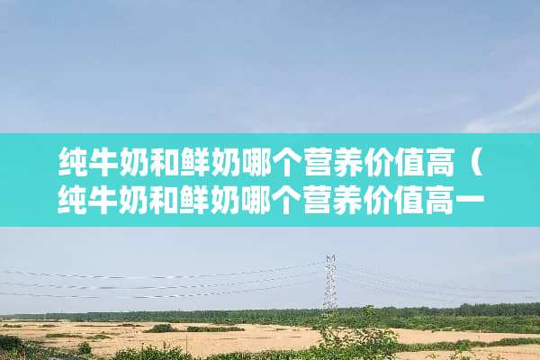 纯牛奶和鲜奶哪个营养价值高（纯牛奶和鲜奶哪个营养价值高一点）