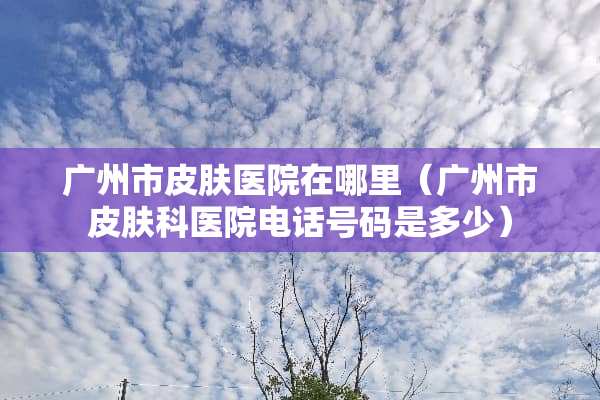 广州市皮肤医院在哪里（广州市皮肤科医院电话号码是多少）