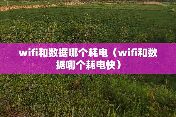 wifi和数据哪个耗电（wifi和数据哪个耗电快）