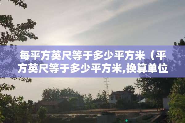 每平方英尺等于多少平方米（平方英尺等于多少平方米,换算单位是什么）