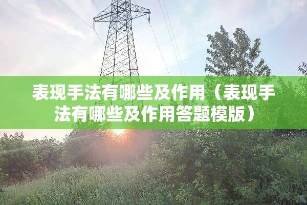 表现手法有哪些及作用（表现手法有哪些及作用答题模版）