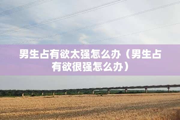 男生占有欲太强怎么办（男生占有欲很强怎么办）