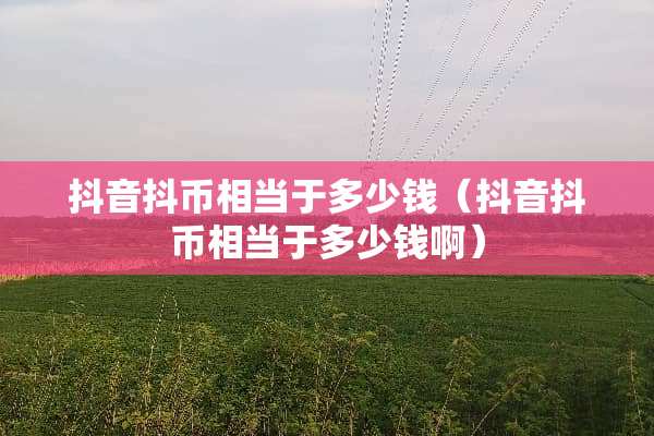 抖音抖币相当于多少钱（抖音抖币相当于多少钱啊）