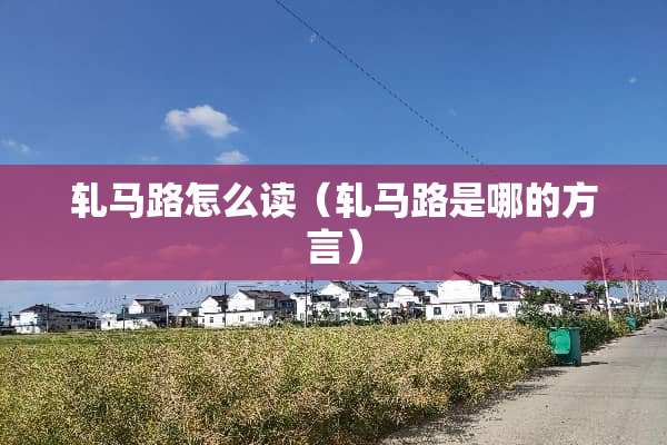 轧马路怎么读（轧马路是哪的方言）