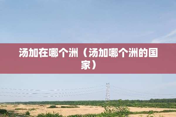 汤加在哪个洲（汤加哪个洲的国家）