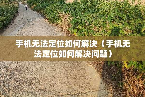 手机无法定位如何解决（手机无法定位如何解决问题）