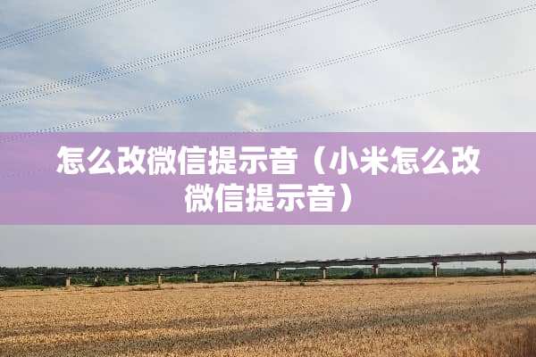 怎么改微信提示音（小米怎么改微信提示音）