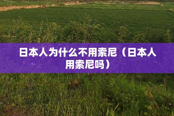 日本人为什么不用索尼（日本人用索尼吗）