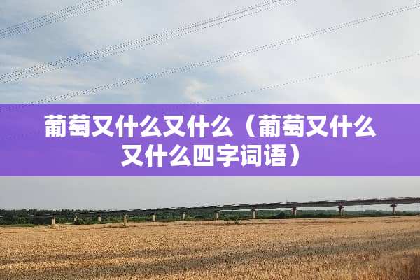 葡萄又什么又什么（葡萄又什么又什么四字词语）