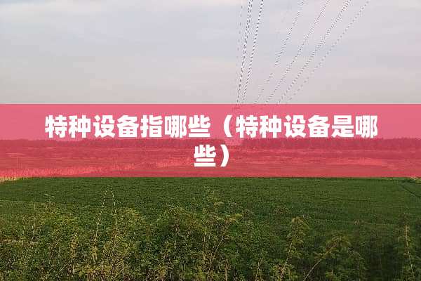特种设备指哪些（特种设备是哪些）