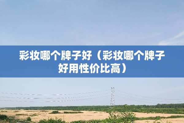 彩妆哪个牌子好（彩妆哪个牌子好用性价比高）