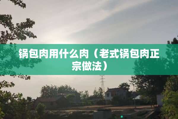 锅包肉用什么肉（老式锅包肉正宗做法）