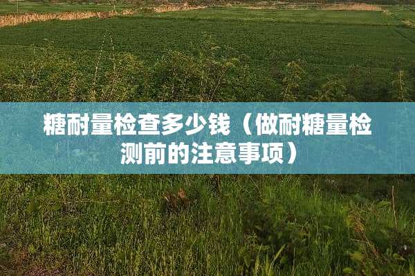 糖耐量检查多少钱（做耐糖量检测前的注意事项）