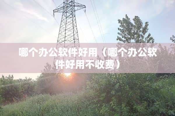 哪个办公软件好用（哪个办公软件好用不收费）
