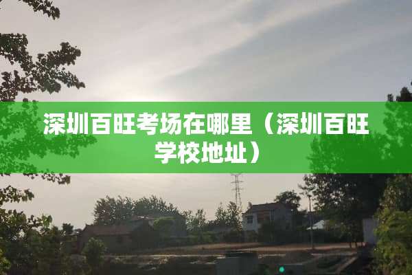 深圳百旺考场在哪里（深圳百旺学校地址）