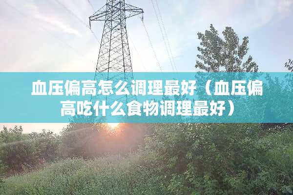 血压偏高怎么调理最好（血压偏高吃什么食物调理最好）