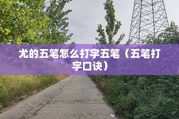 尤的五笔怎么打字五笔（五笔打字口诀）