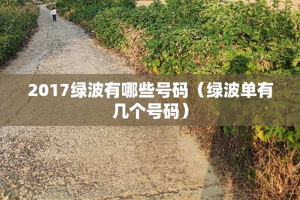 2017绿波有哪些号码（绿波单有几个号码）