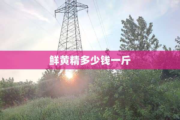 鲜黄精多少钱一斤