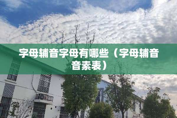字母辅音字母有哪些（字母辅音音素表）