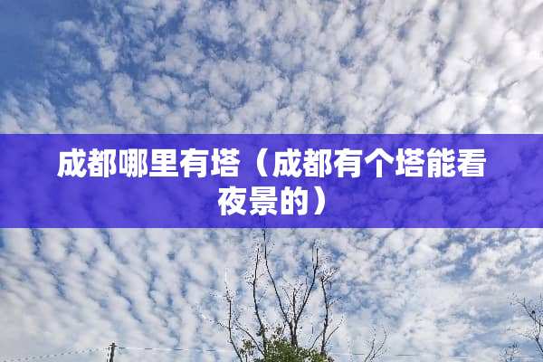 成都哪里有塔（成都有个塔能看夜景的）