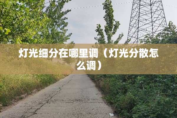 灯光细分在哪里调（灯光分散怎么调）
