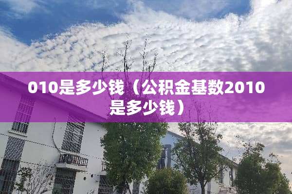 010是多少钱（公积金基数2010是多少钱）