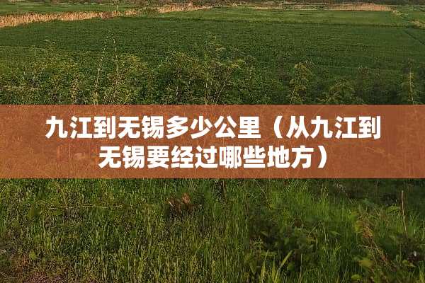 九江到无锡多少公里（从九江到无锡要经过哪些地方）