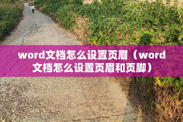 word文档怎么设置页眉（word文档怎么设置页眉和页脚）