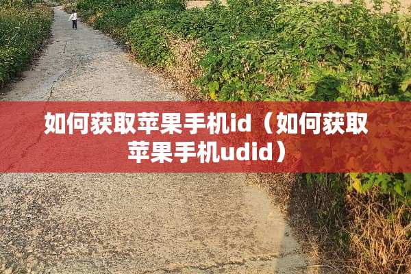 如何获取苹果手机id（如何获取苹果手机udid）