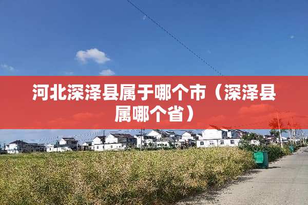 河北深泽县属于哪个市（深泽县属哪个省）