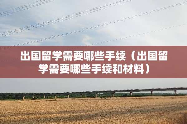 出国留学需要哪些手续（出国留学需要哪些手续和材料）