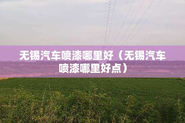 无锡汽车喷漆哪里好（无锡汽车喷漆哪里好点）