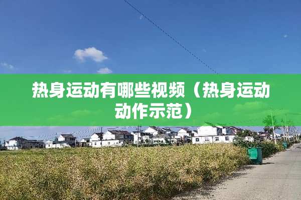 热身运动有哪些视频（热身运动 动作示范）