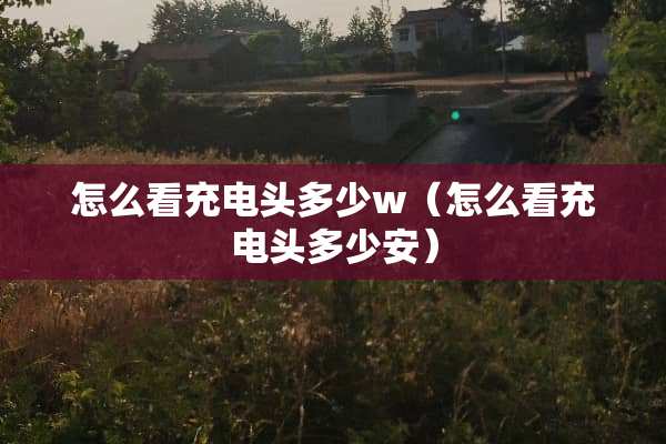 怎么看充电头多少w（怎么看充电头多少安）