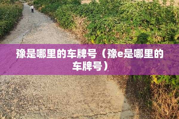 豫是哪里的***（豫e是哪里的***）