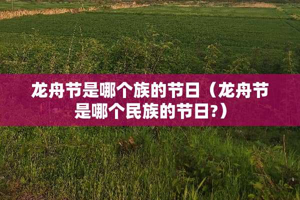 龙舟节是哪个族的节日（龙舟节是哪个民族的节日?）