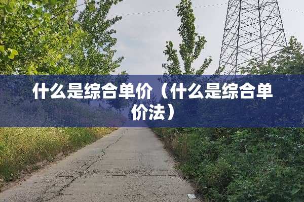 什么是综合单价（什么是综合单价法）