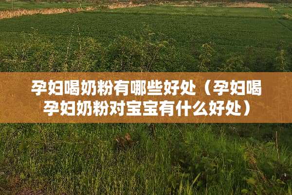 孕妇喝奶粉有哪些好处（孕妇喝孕妇奶粉对宝宝有什么好处）