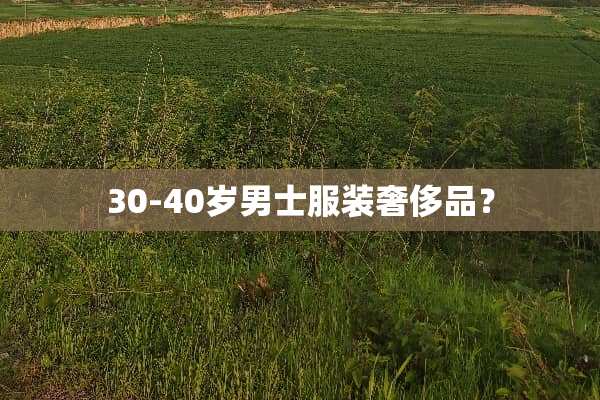 30-40岁男士服装奢侈品？