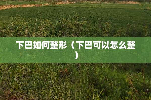下巴如何整形（下巴可以怎么整）