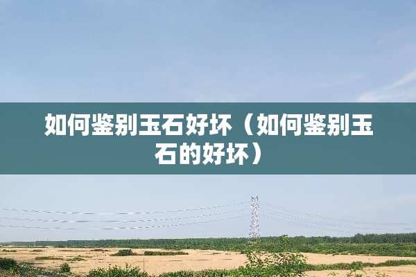 如何鉴别玉石好坏（如何鉴别玉石的好坏）