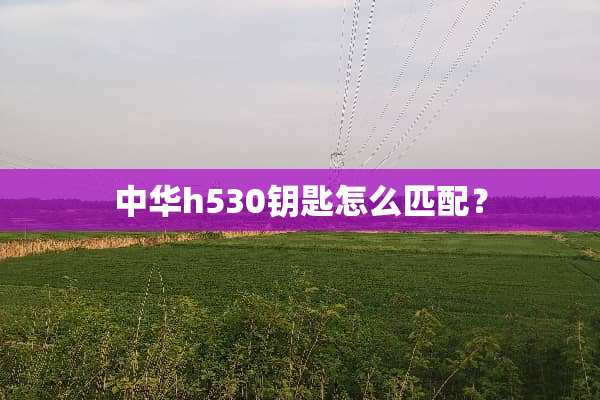 中华h530钥匙怎么匹配？