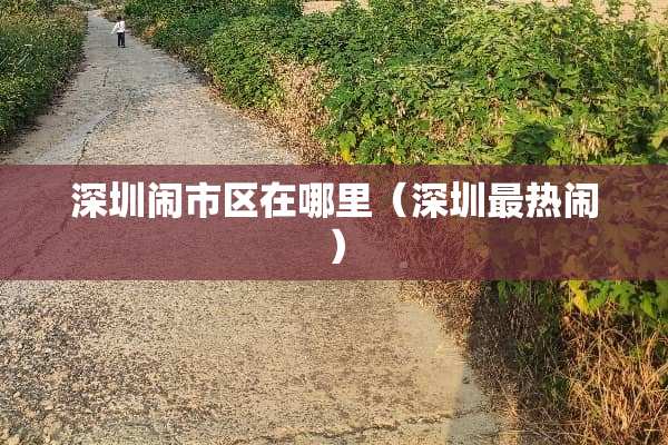深圳闹市区在哪里（深圳最热闹）