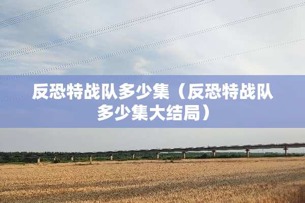 反恐特战队多少集（反恐特战队多少集大结局）